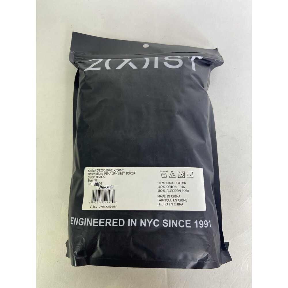 2xist Luxe Pima Cotton 3 Pack Knit Boxer Shorts Black Underwear Mens Size XL - Picture 4 of 5